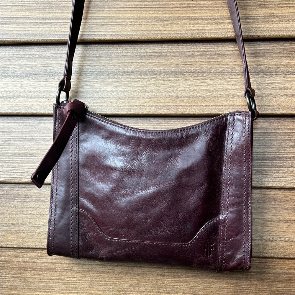 Frye Melissa Deep Burgundy Leather Crossbody Bag